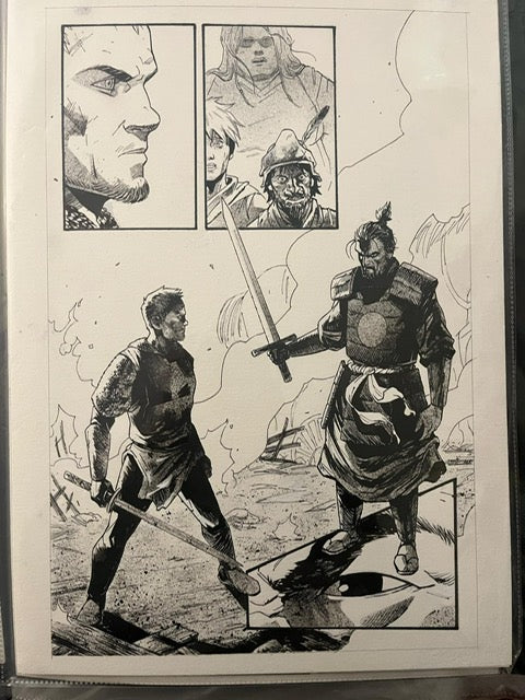 KNIGHTS VS SAMURAI  #4 PAGE 18  FEDERICO MELE ORIGINAL ART