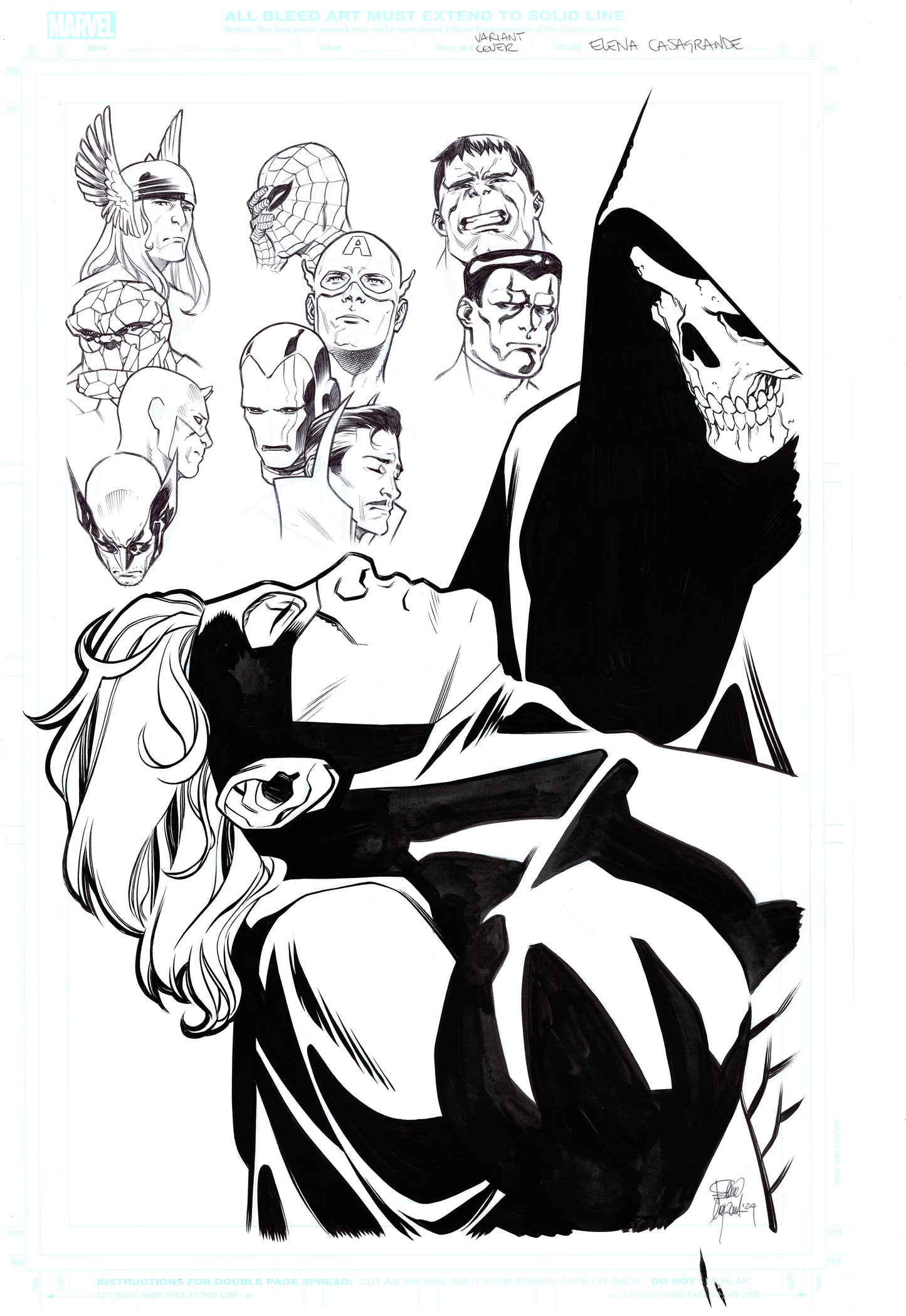 AVENGERS #20 ELENA CASAGRANDE ORIGINAL COVER ART (STORMBREAKERS VARIANT)