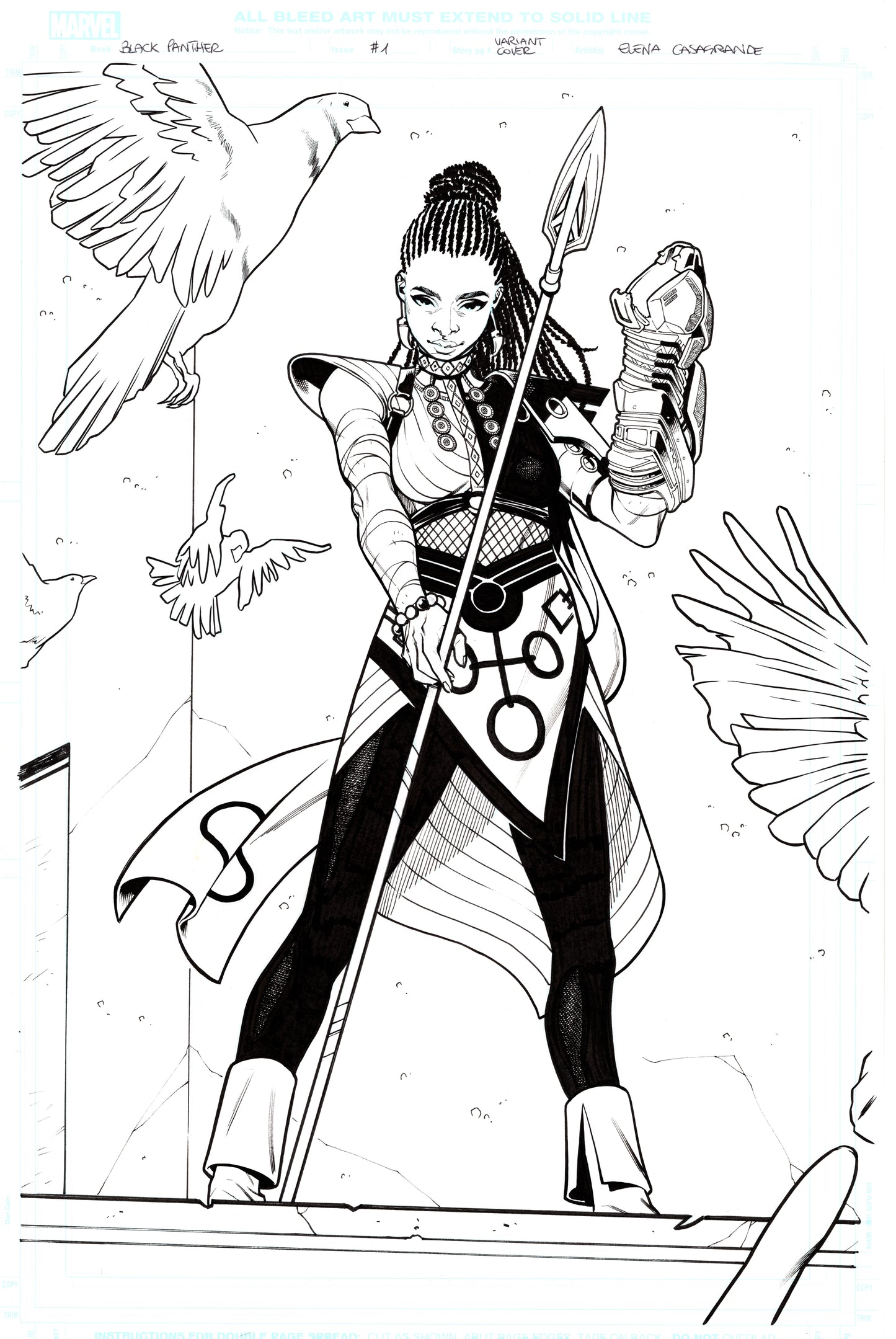 BLACK PANTHER #1 (WOMEN OF MARVEL VARIANT) ELENA CASAGRANDE ORIGINAL COVER ART