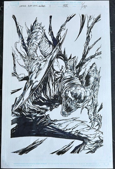 CARNAGE BLACK WHITE & BLOOD #1 ORIGINAL COVER ART BY MARCO CHECCHETTO