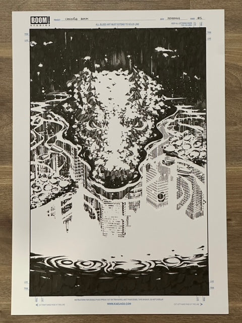CROCODILE BLACK #1 KAEL NGU ORIGINAL COVER ART