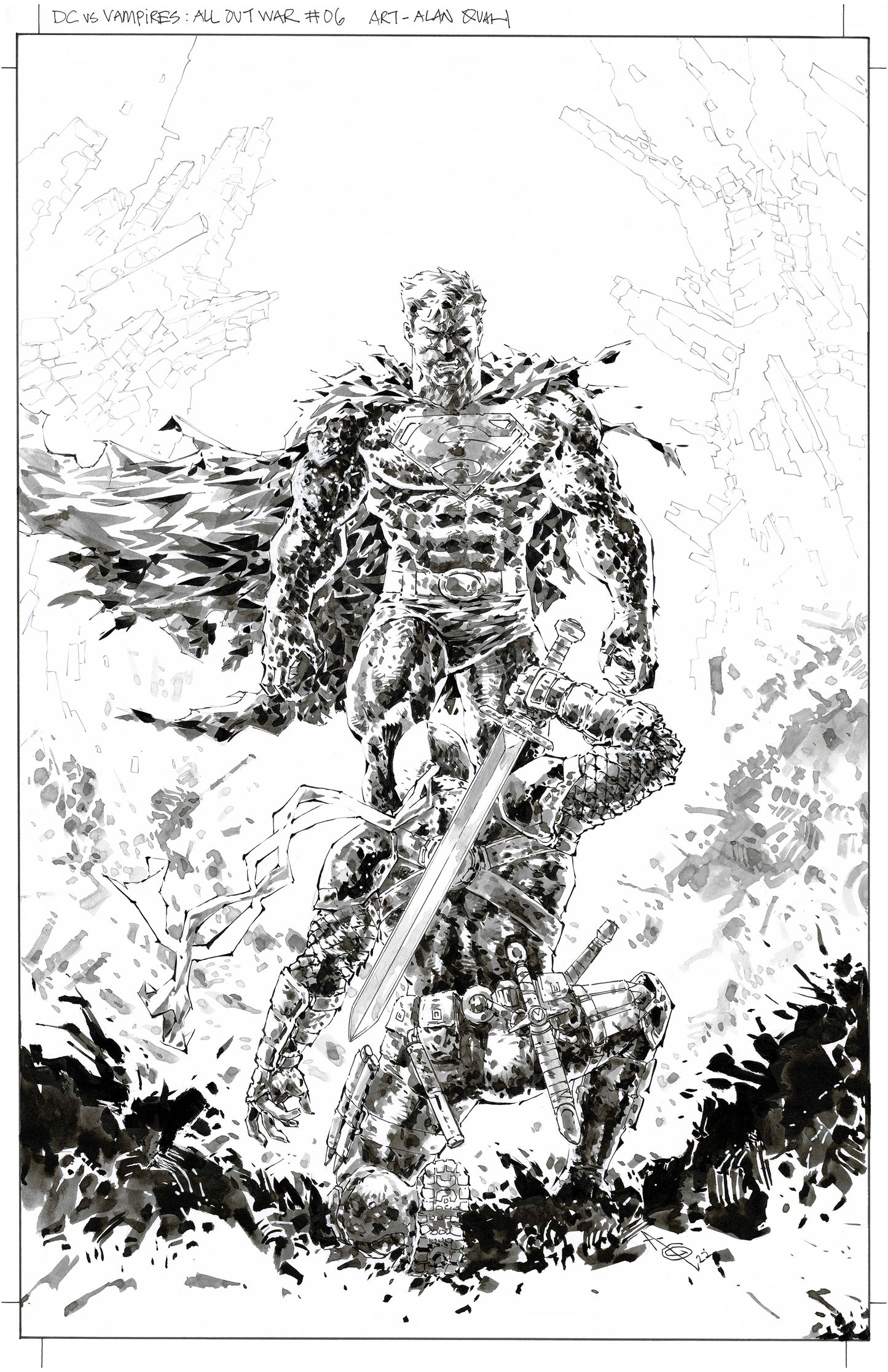 DC VS VAMPIRES #6 ALAN QUAH ORIGINAL COVER ART