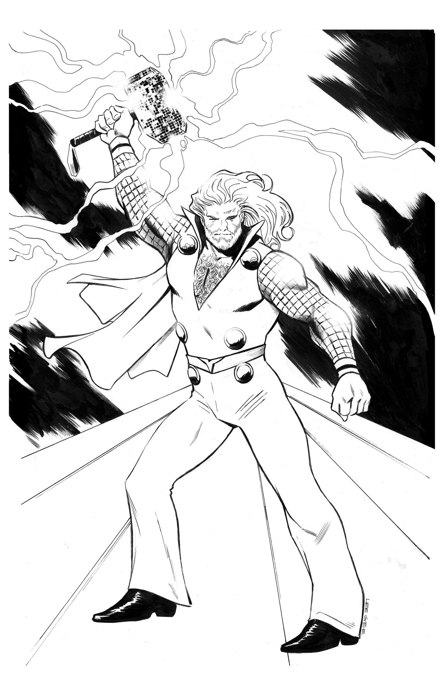 IMMORTAL THOR #14 DISCO VARIANT LEE GARBETT ORIGINAL COVER ART