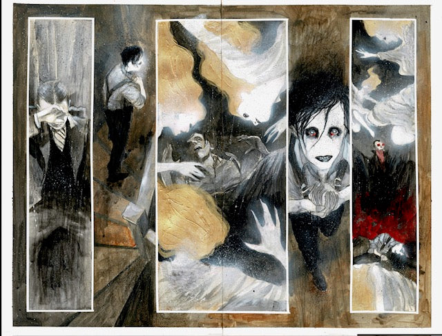 DRACULA #4 PAGES 2 & 3 DOUBLE PAGE SPLASH (MARTIN SIMMONDS ORIGINAL ART)
