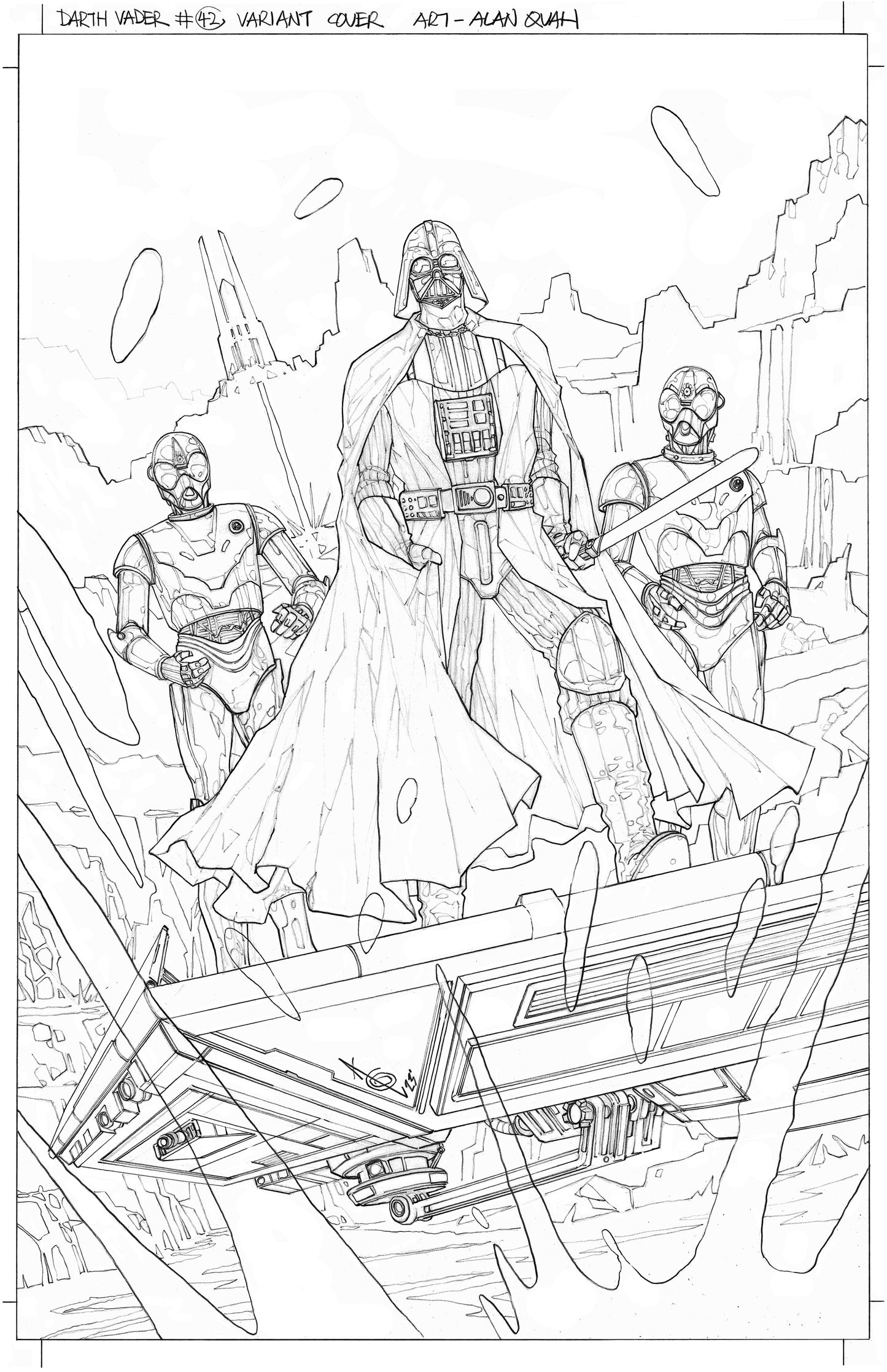 DARTH VADER #42 ALAN QUAH ORIGINAL COVER ART