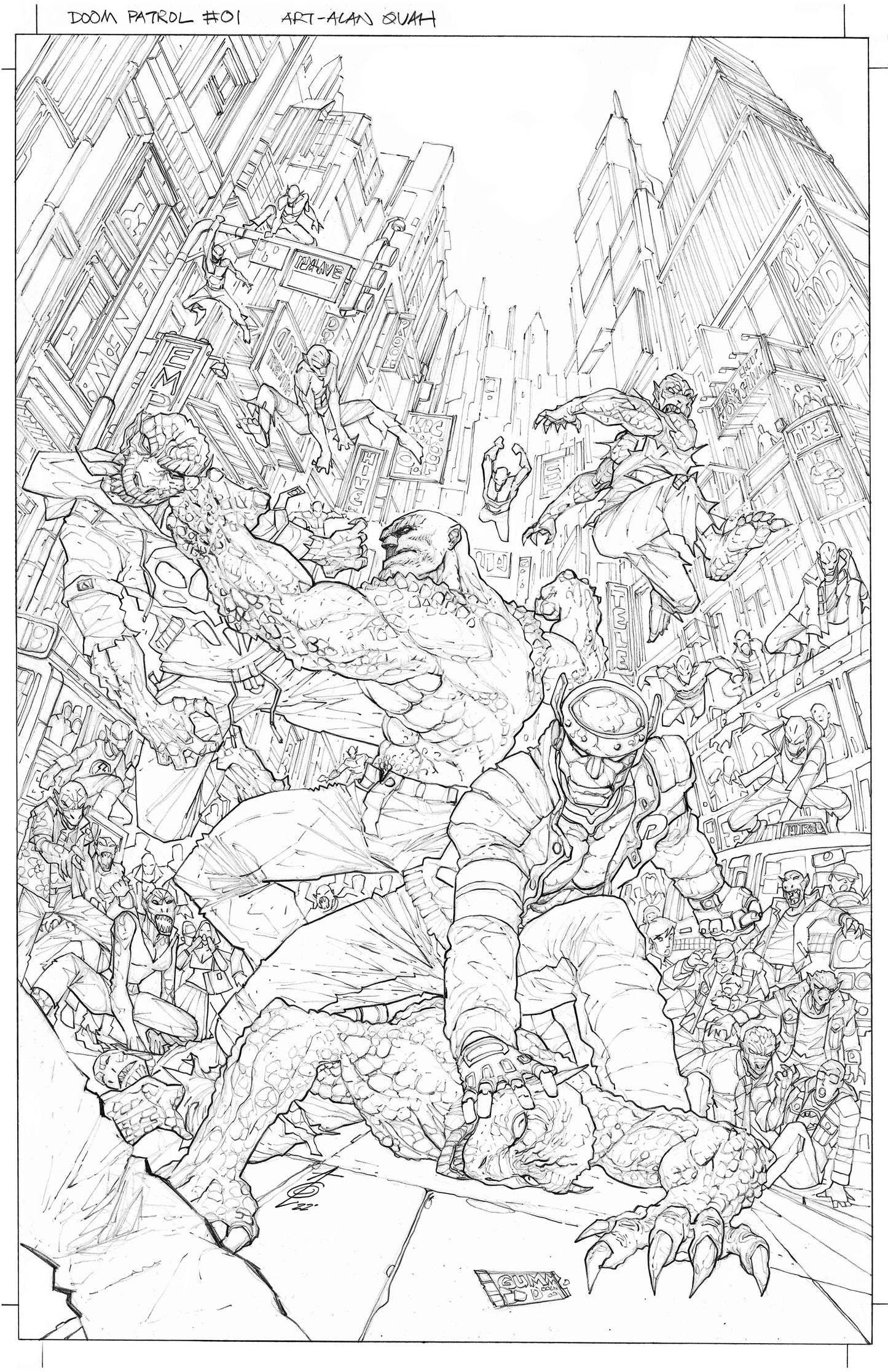 DOOM PATROL #1 ALAN QUAH ORIGINAL COVER ART