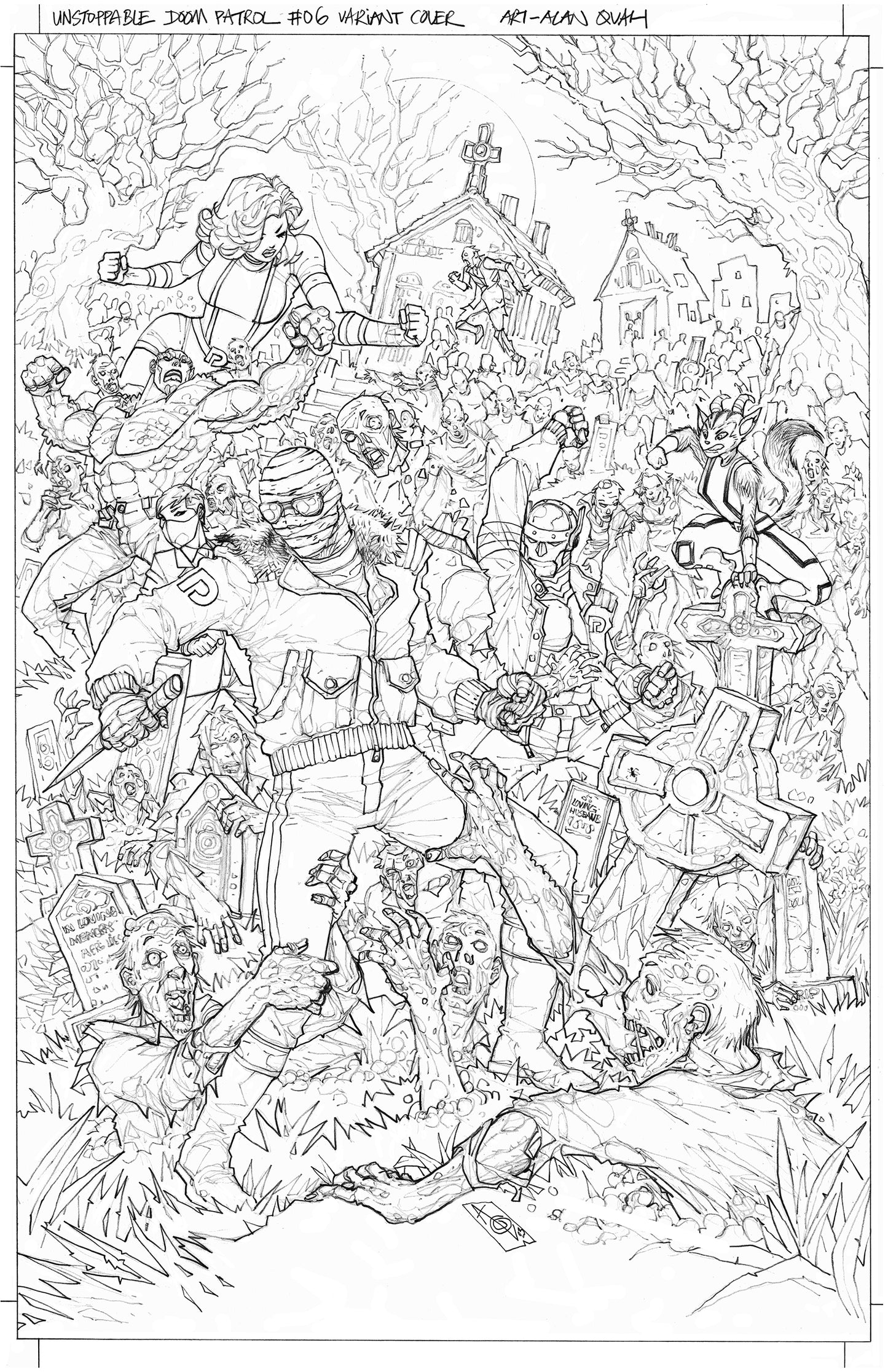 DOOM PATROL #6 ALAN QUAH ORIGINAL COVER ART