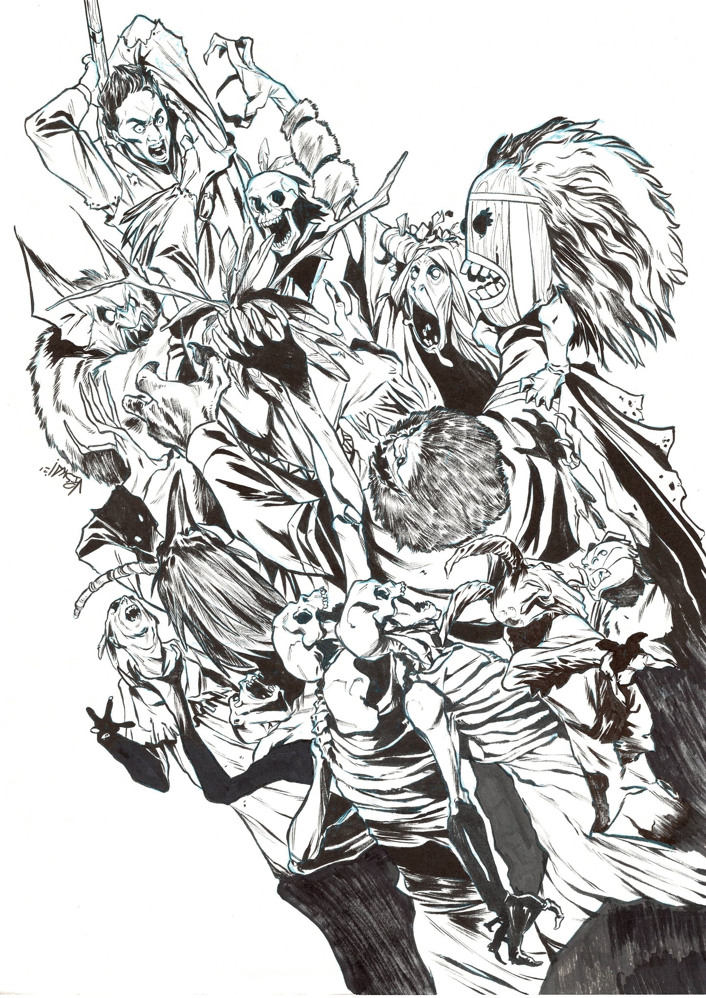 TWO MOONS UNUSED COVER - ORIGINAL ART BY VINCENZO FEDERICI