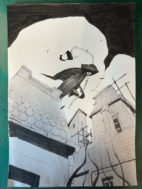 GREEN LANTERN DARK #4 ORIGINALCOVER ART BY WERTHER DELL'EDERA