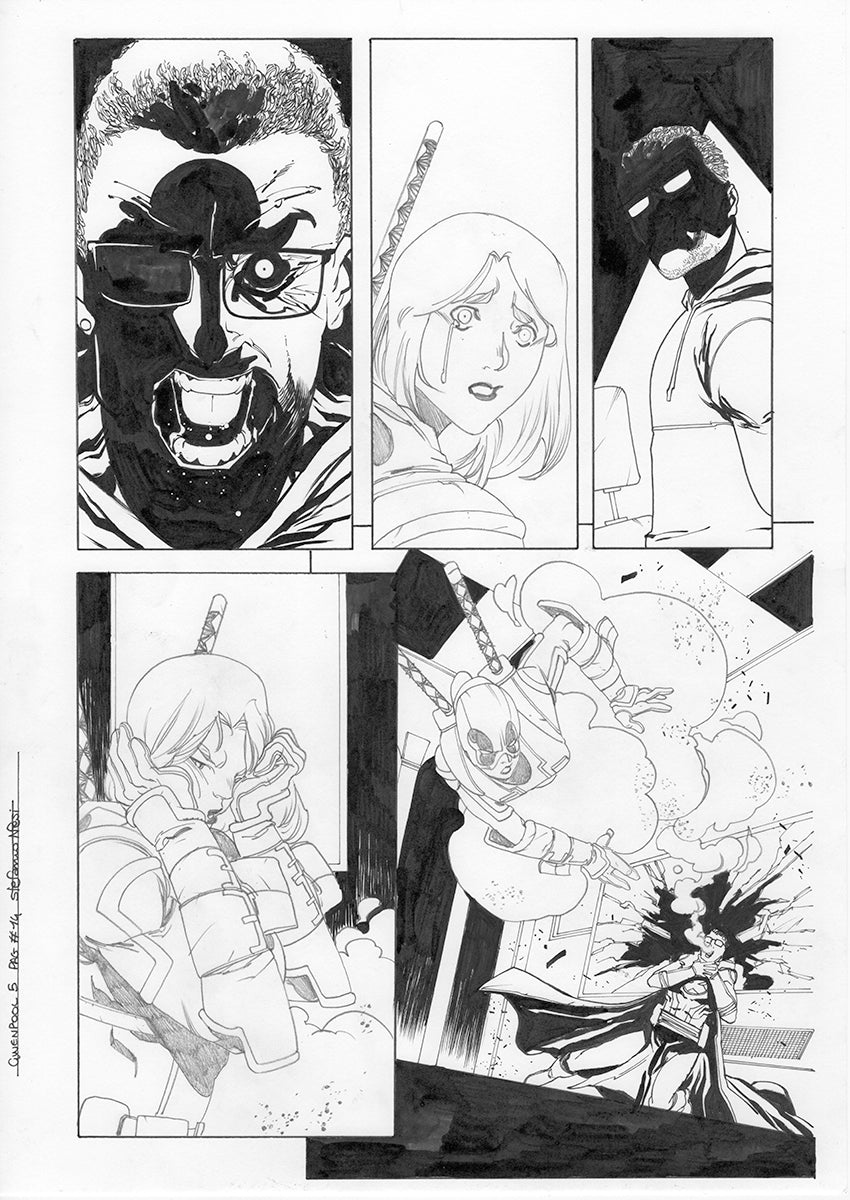 GWENPOOL #5 PAGE 14 ORIGINAL PAGE BY STEFANO NESI