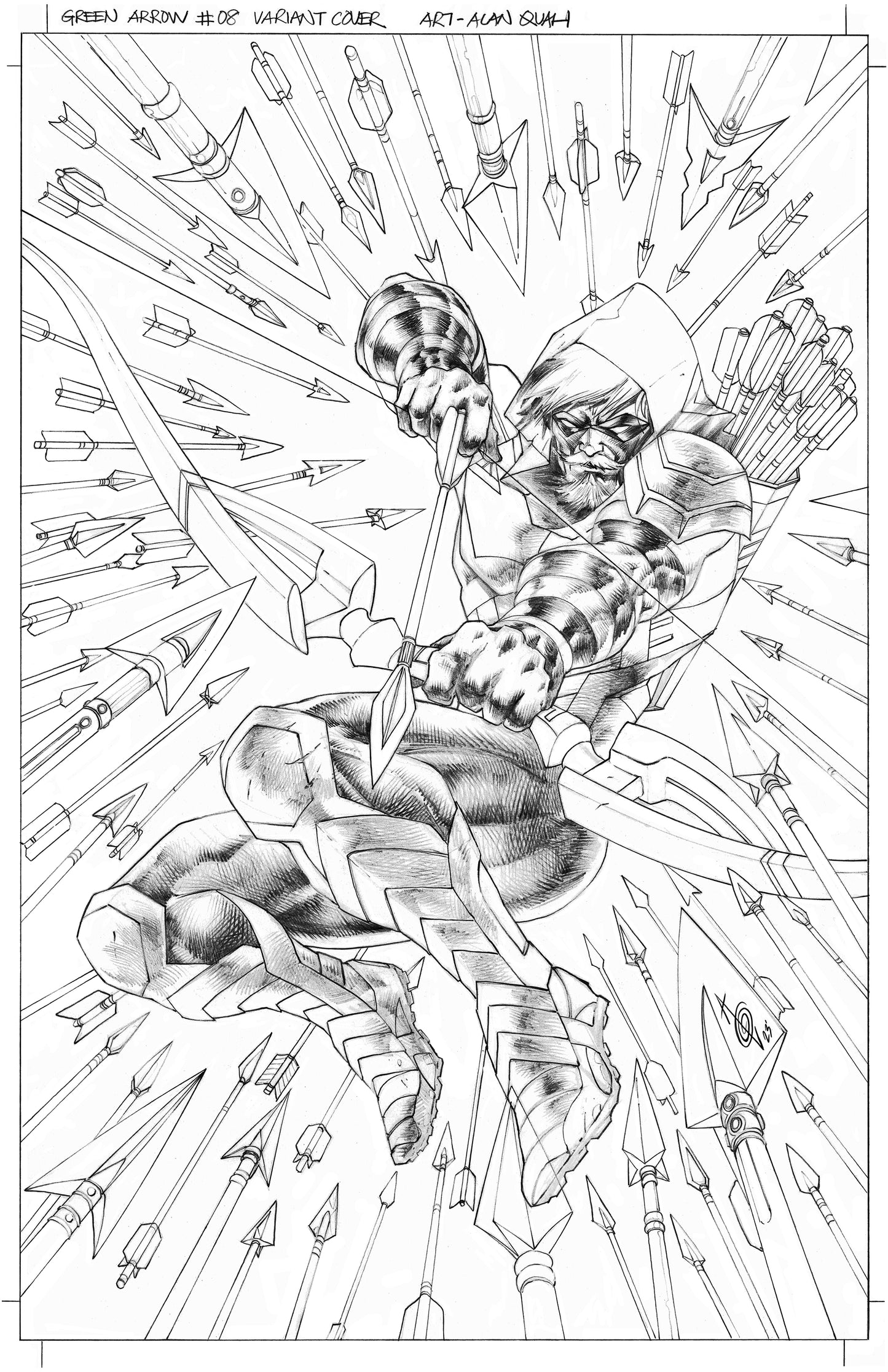 GREEN ARROW #8 ALAN QUAH ORIGINAL COVER ART