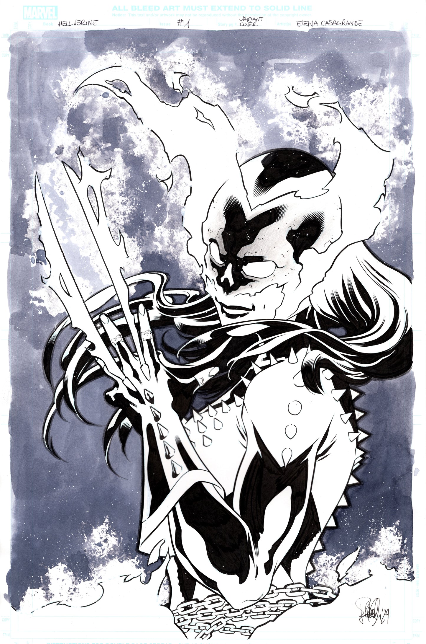 HELLVERINE #1 (STORMBREAKERS VARIANT) ELENA CASAGRANDE ORIGINAL COVER ART
