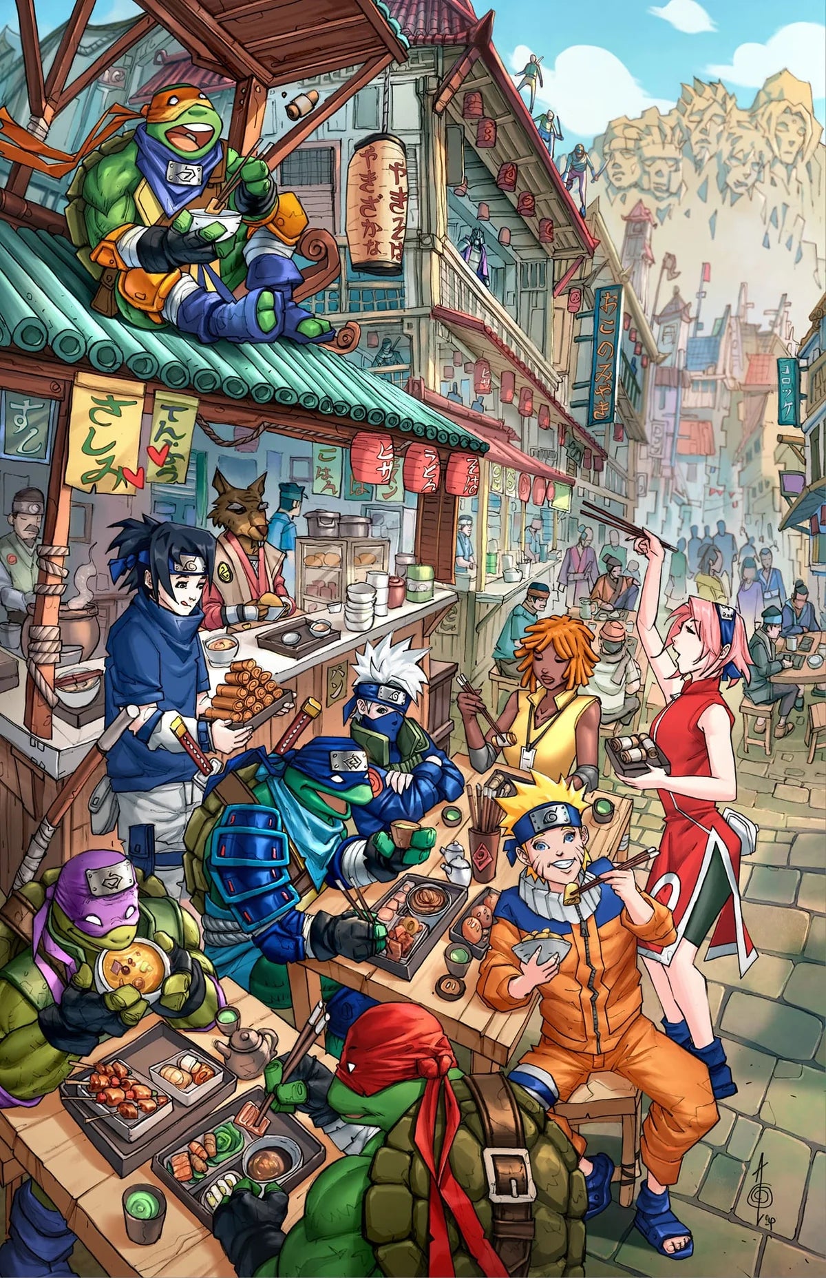 TMNT NARUTO #1 ALAN QUAH ORIGINAL COVER ART