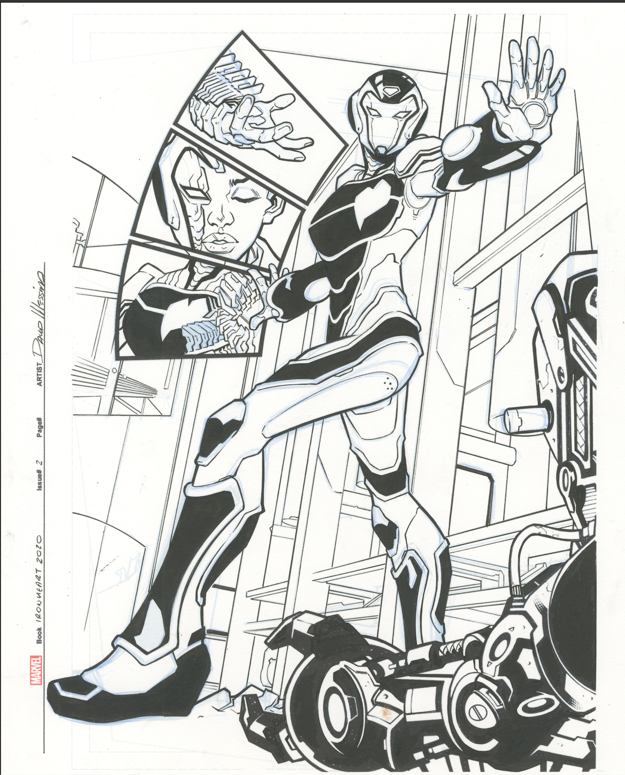 IRONHEART #2 PAGE 15 - ORIGINAL ART BY DAVID MESSINA