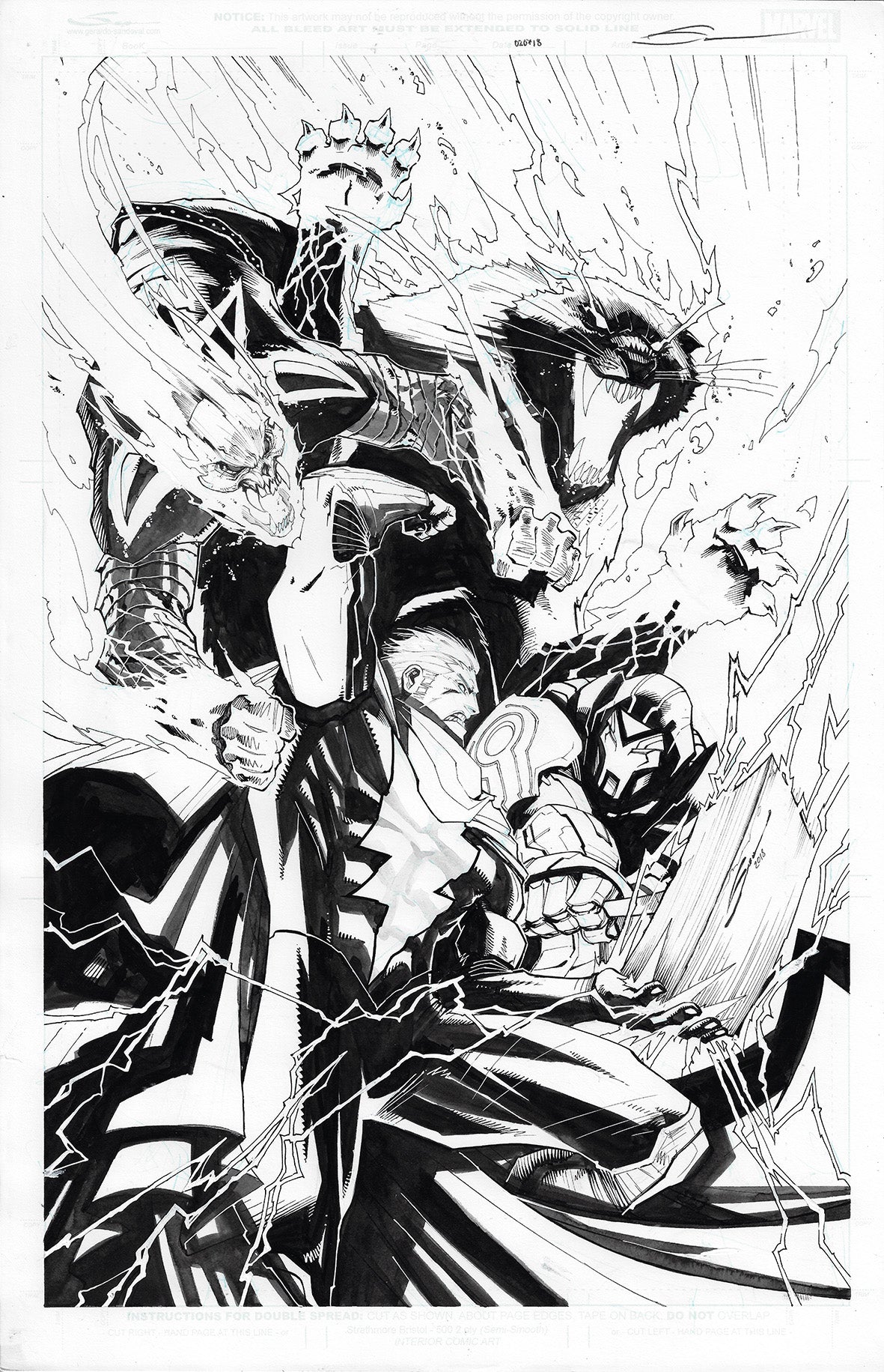 INFINITY WAR #4 GERARDO SANDOVAL COVER ART (PUBLISHED AND UNPUBLISHED VERSIONS)