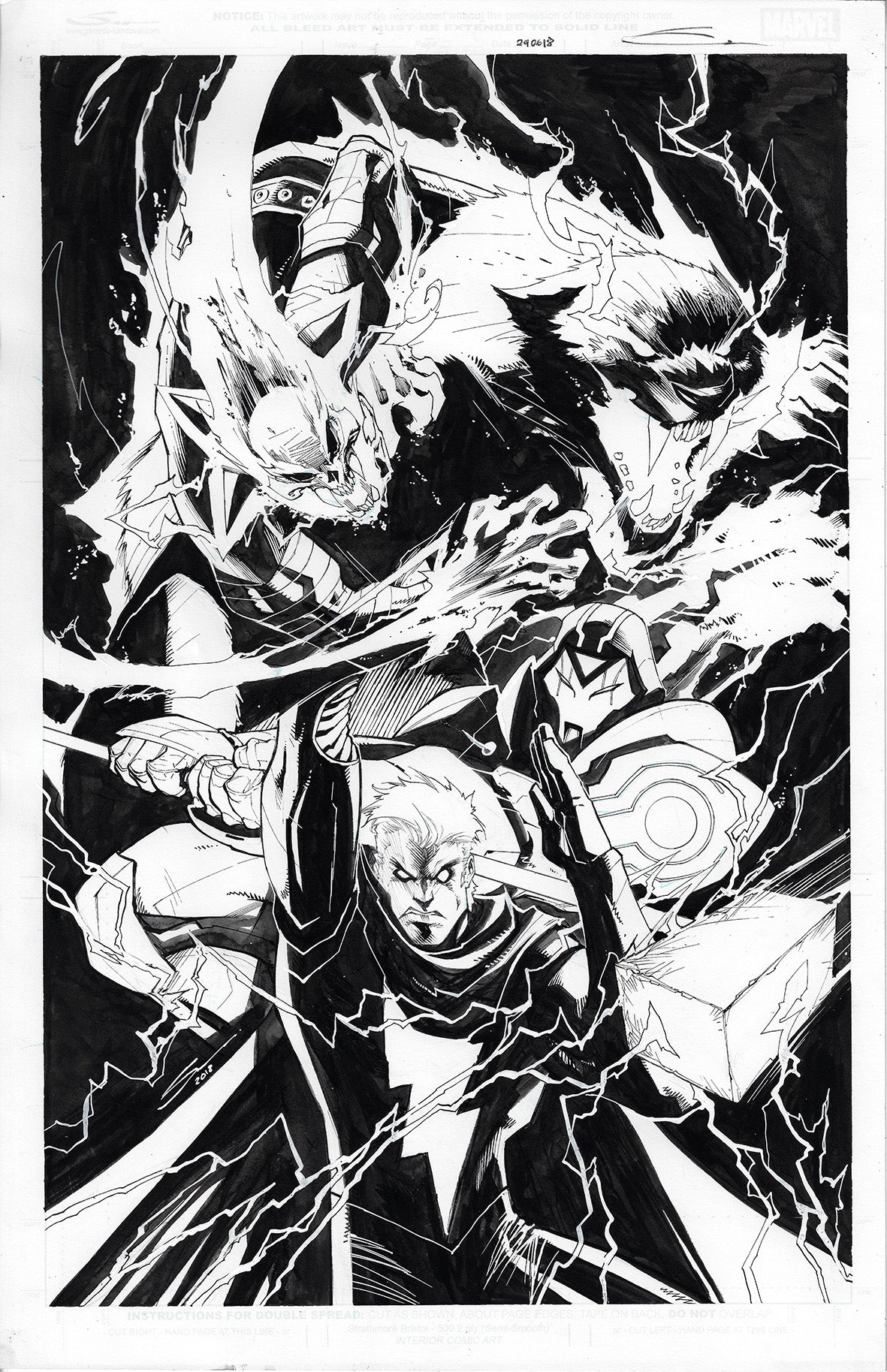 INFINITY WAR #4 GERARDO SANDOVAL COVER ART (PUBLISHED AND UNPUBLISHED VERSIONS)