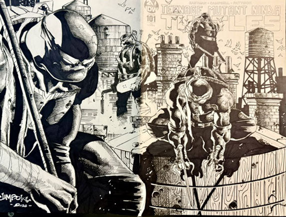 TEENAGE MUTANT NINJA TURTLES WRAPAROUND BLANK SKETCH COVER SKETCH BY JIMBO SALGADO