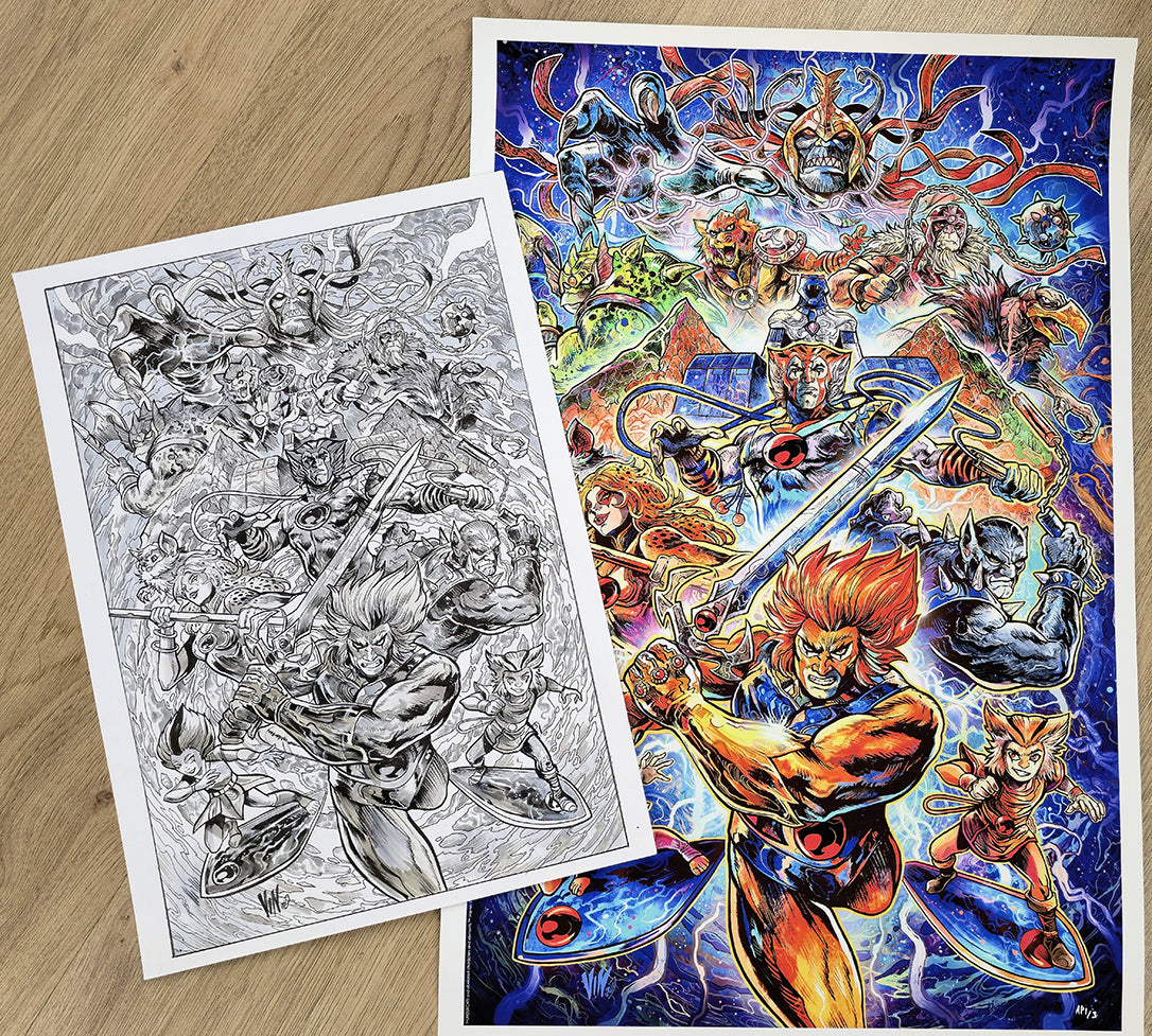 LETS GO THUNDERCATS SIDESHOW PRINT - VINCENZO RICCARDI ORIGINAL ART