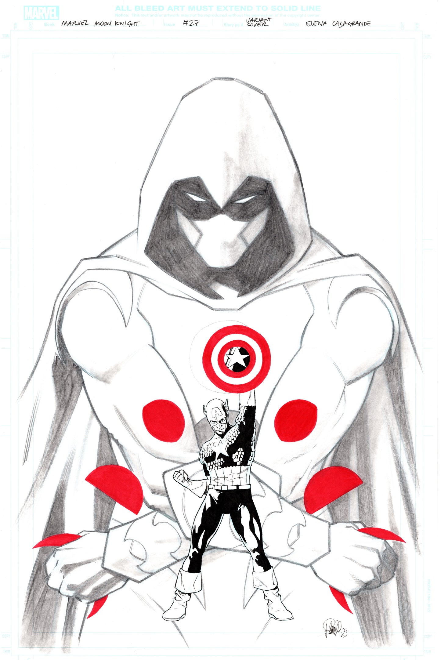 MOON KNIGHT #27 (STORMBREAKERS VARIANT) ELENA CASAGRANDE ORIGINAL COVER ART