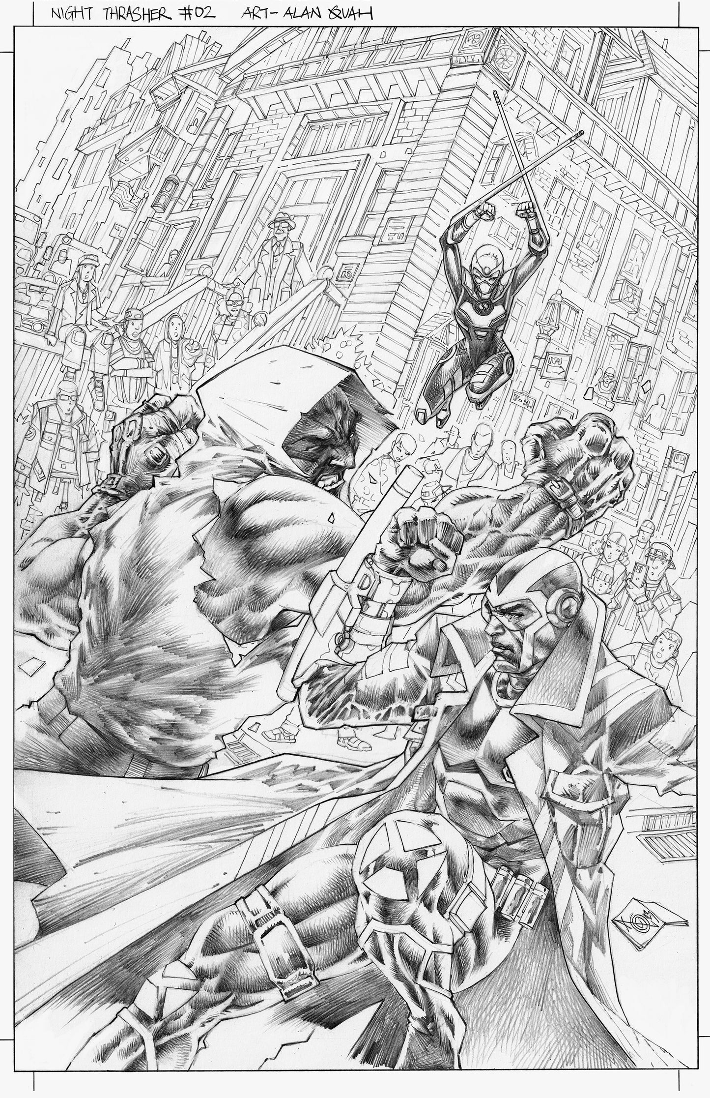 NIGHT THRASHER #2 ALAN QUAH ORIGINAL COVER ART
