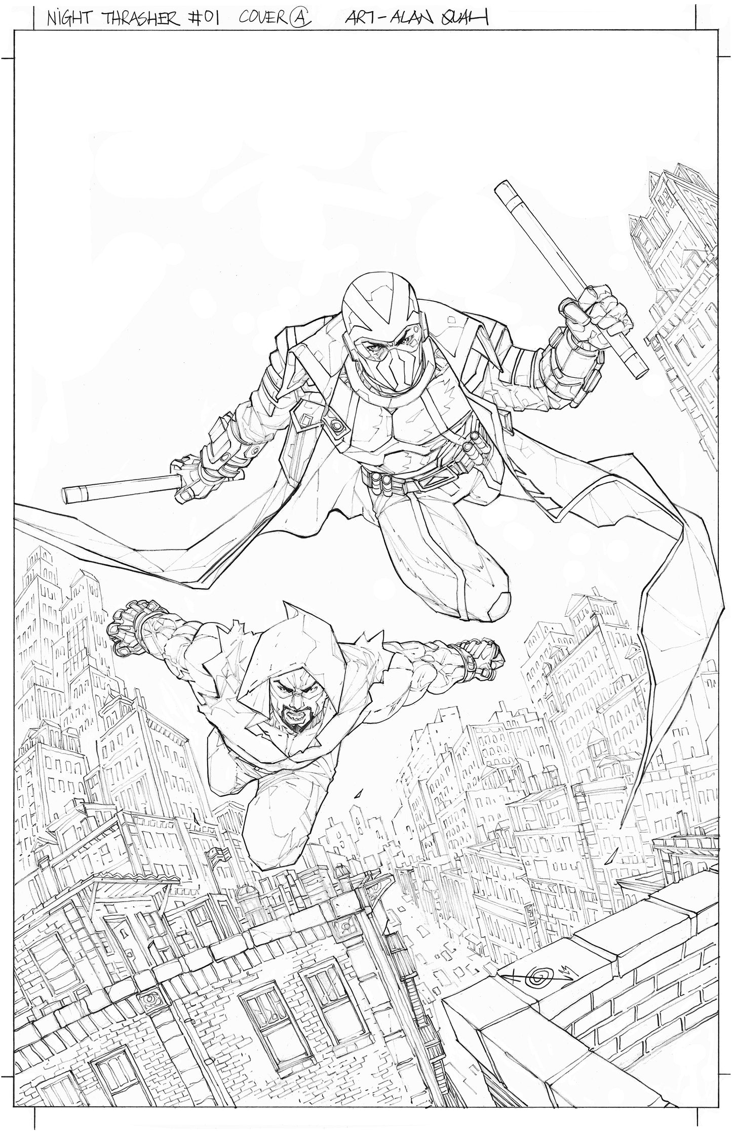 NIGHT THRASHER #4 ALAN QUAH ORIGINAL COVER ART