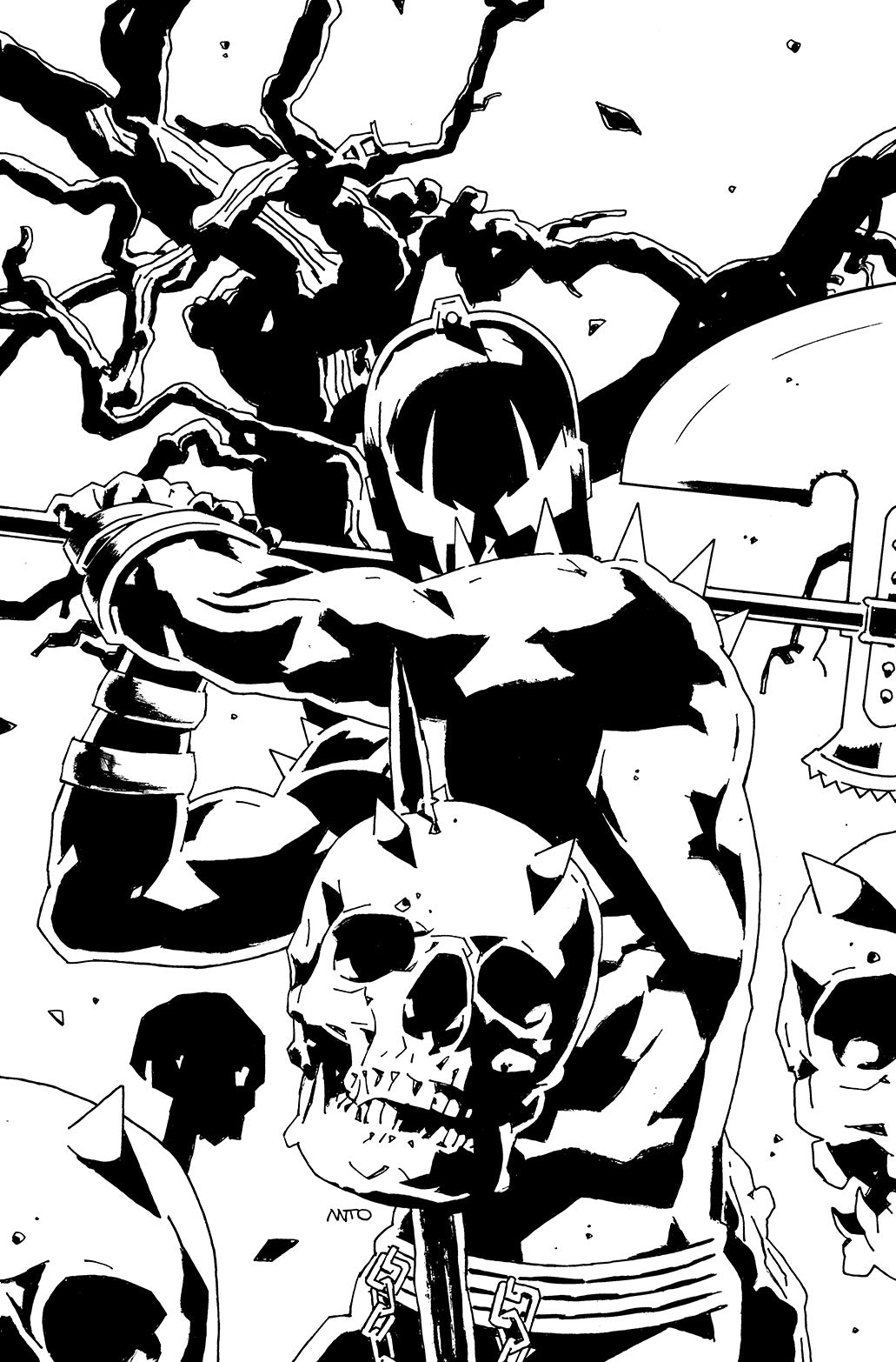 GRENDEL #2 ORIGINAL COVER ART BY ANTONIO FUSO