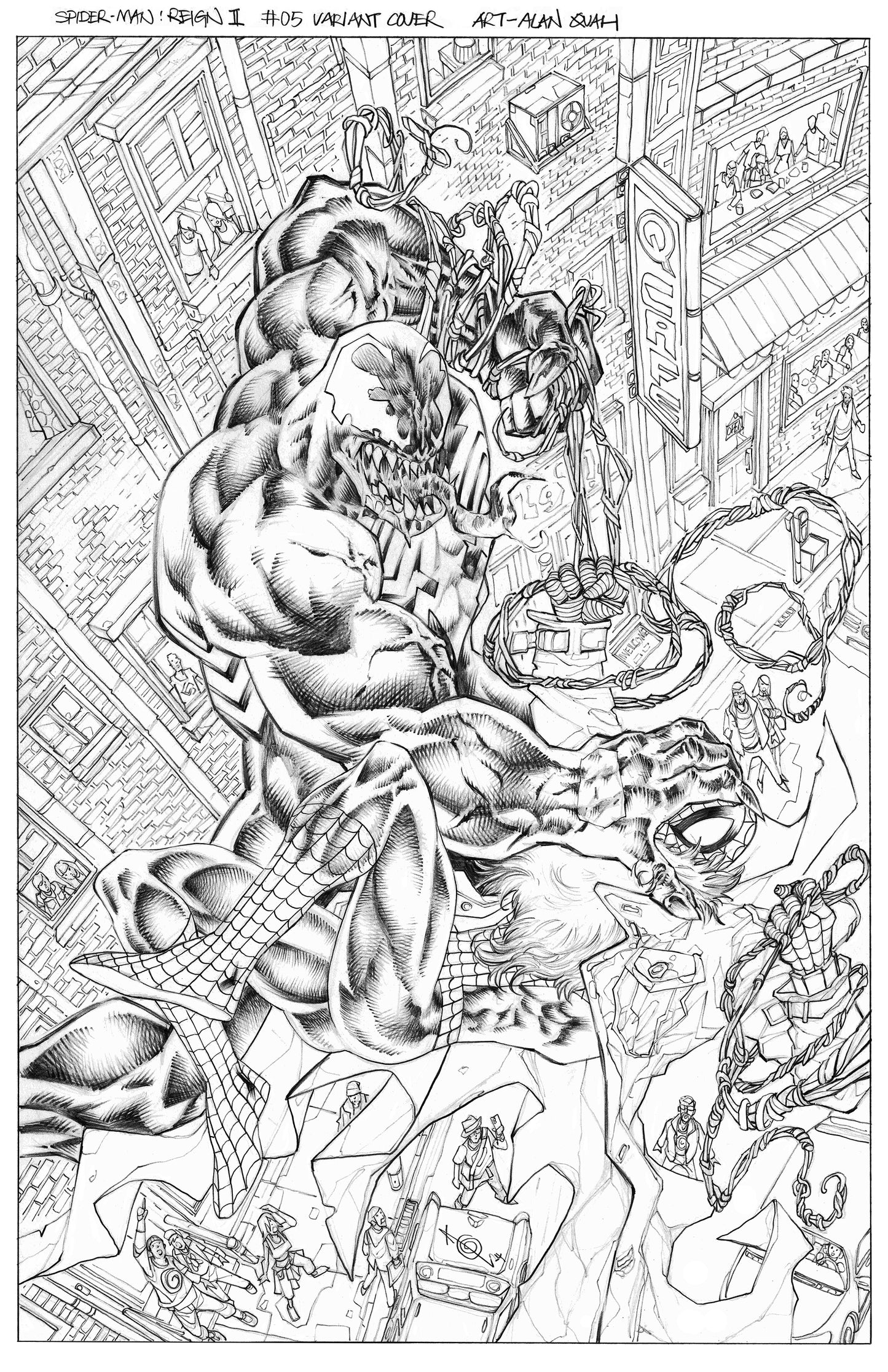 SPIDER-MAN REIGN II #5 ALAN QUAH ORIGINAL COVER ART