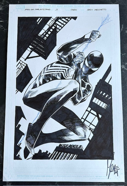 SPIDER-MAN BLACK SUIT & BLOOD #3 ORIGINAL COVER ART BY MARCO CHECCHETTO