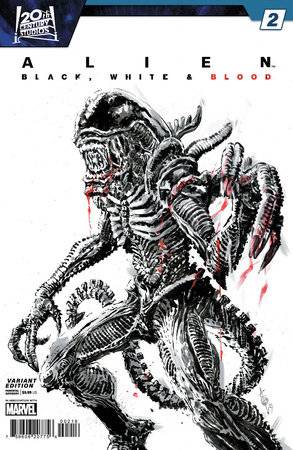 ALIEN BLACK, WHITE & BLOOD #2 ALAN QUAH ORIGINAL COVER ART