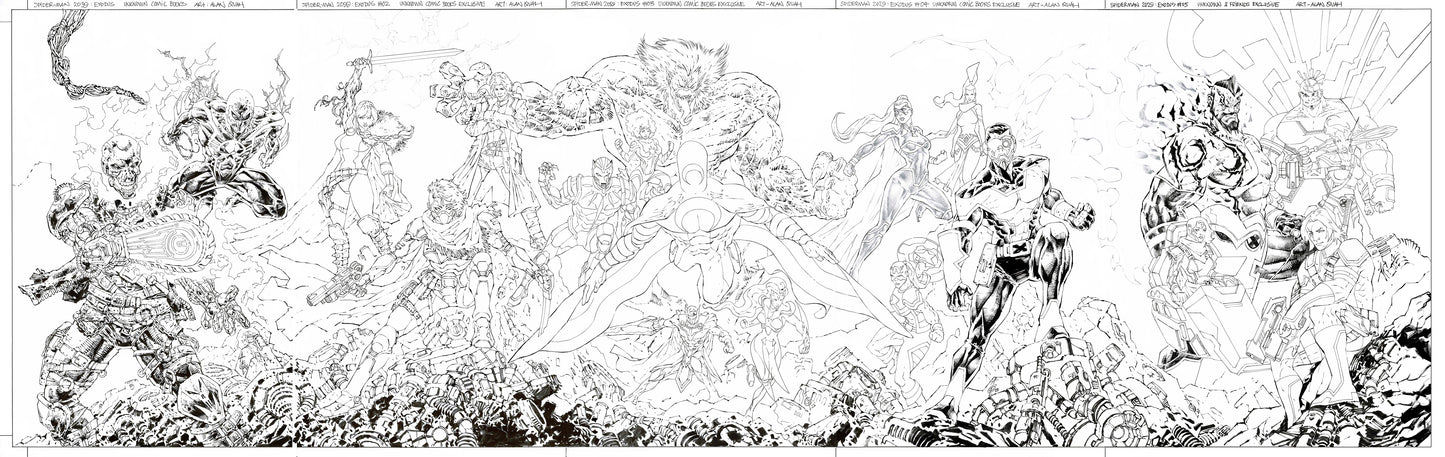 SPIDER-MAN 2099 #1-5 ALAN QUAH ORIGINAL COVER ART (CONNECTING COVER SET)