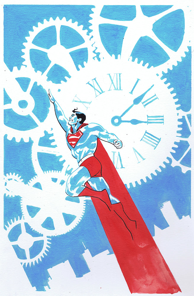 SUPERMAN RED & BLUE #1 ORIGINAL COVER ART BY MICHAEL WALSH