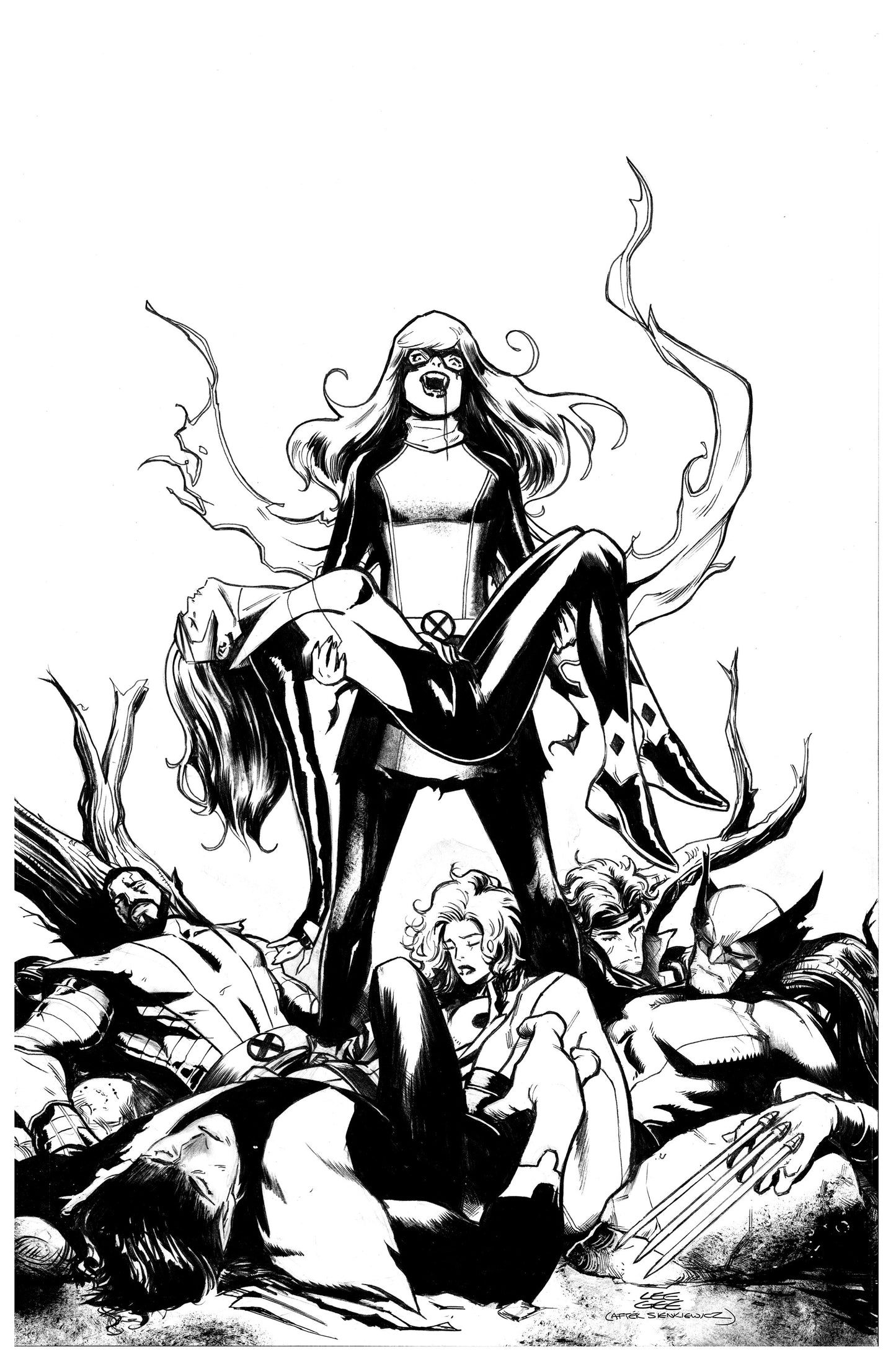 X-MEN #33 LEE GARBETT ORIGINAL COVER ART