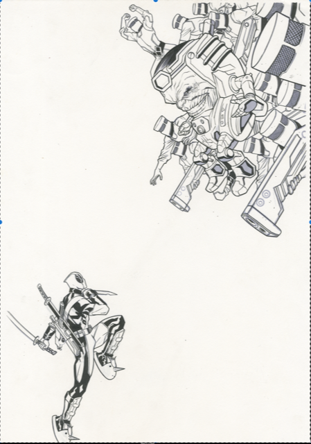DEADPOOL #94 (TIME QUAKE VARIANT) ORIGINAL COVER ART BY DAVID MESSINA