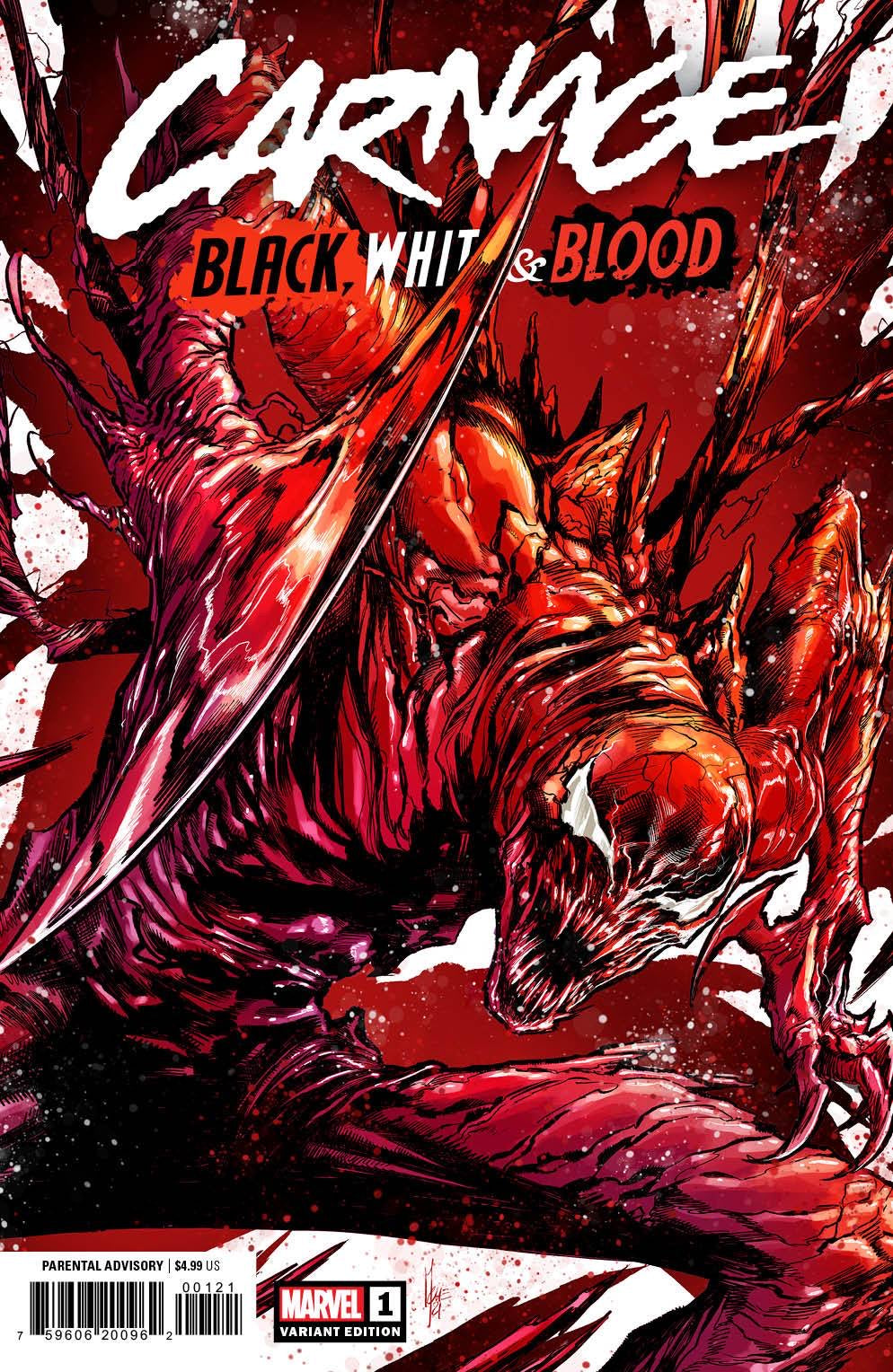 CARNAGE BLACK WHITE & BLOOD #1 ORIGINAL COVER ART BY MARCO CHECCHETTO