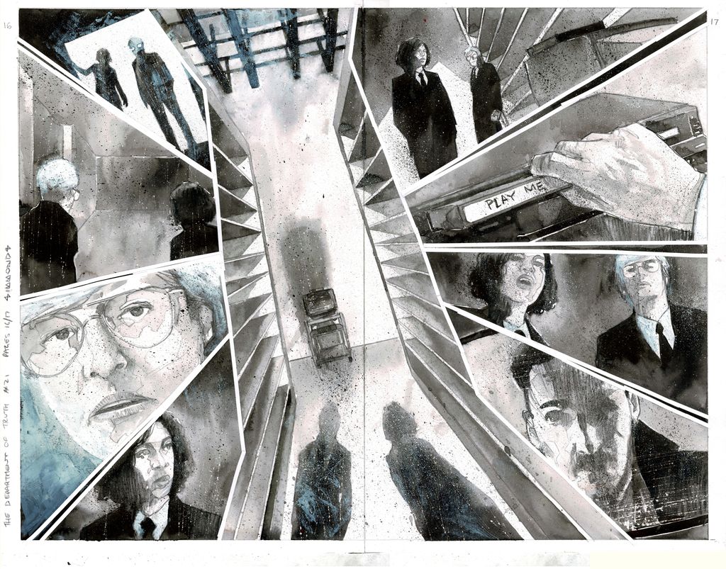 DEPARTMENT OF TRUTH #21 PAGE 16-17 DOUBLE PAGE SPLASH (MARTIN SIMMONDS ORIGINAL ART)