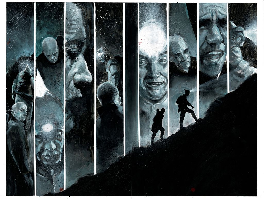 DEPARTMENT OF TRUTH #29 PAGE 8-9 DOUBLE PAGE SPLASH (MARTIN SIMMONDS ORIGINAL ART)