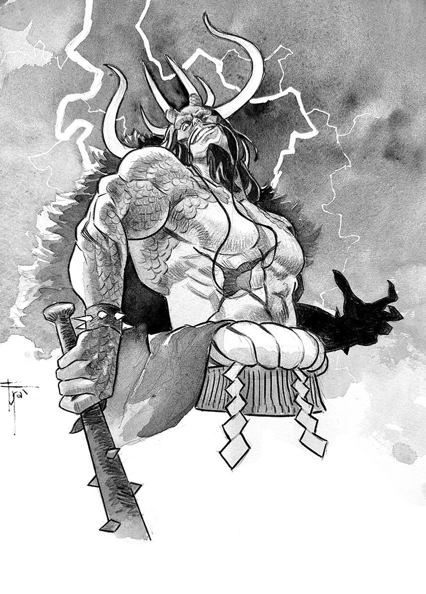 KAI-DO HALF BODY ON A4 FRANCESCO MOBILI ORIGINAL ART