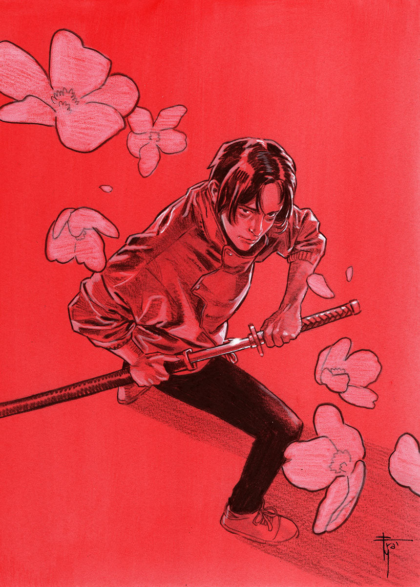 YUKKA OKKOTSU FULL BODY ON A4 FRANCESCO MOBILI ORIGINAL ART
