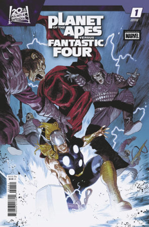 PLANET OF THE APES VS FANTASTIC FOUR #1 FRANCESCO MOBILI ORIGINAL COVER ART