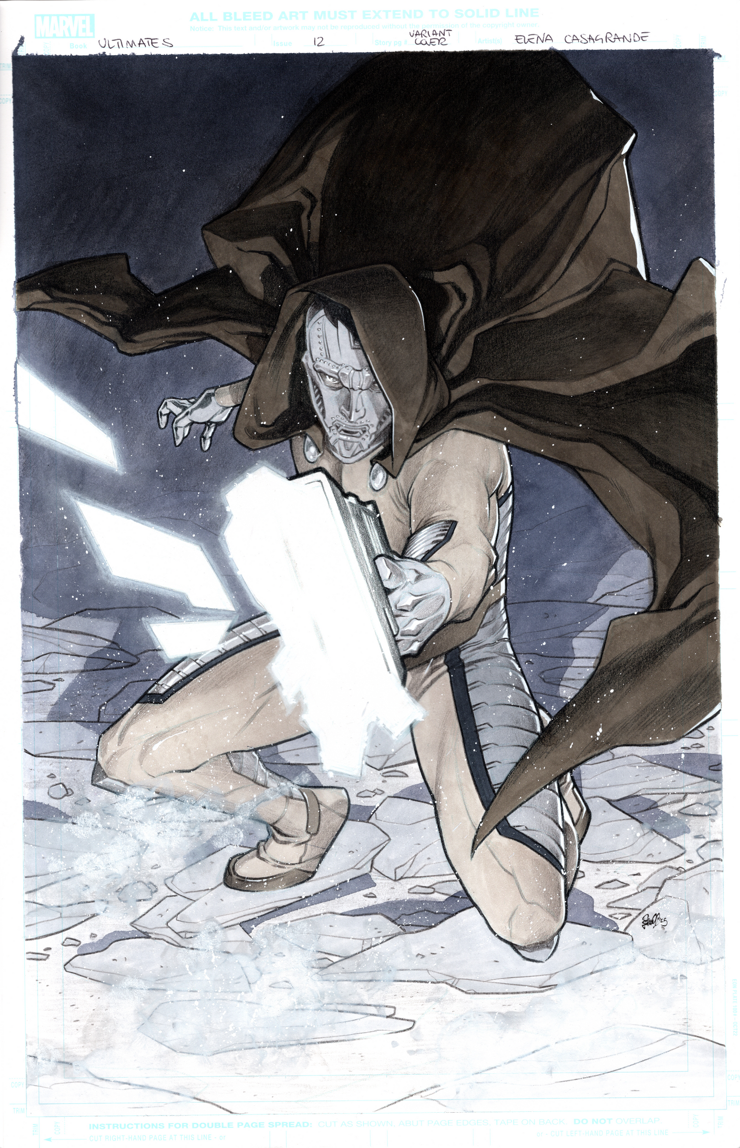 ULTIMATES #12 ELENA CASAGRANDE ORIGINAL COVER ART