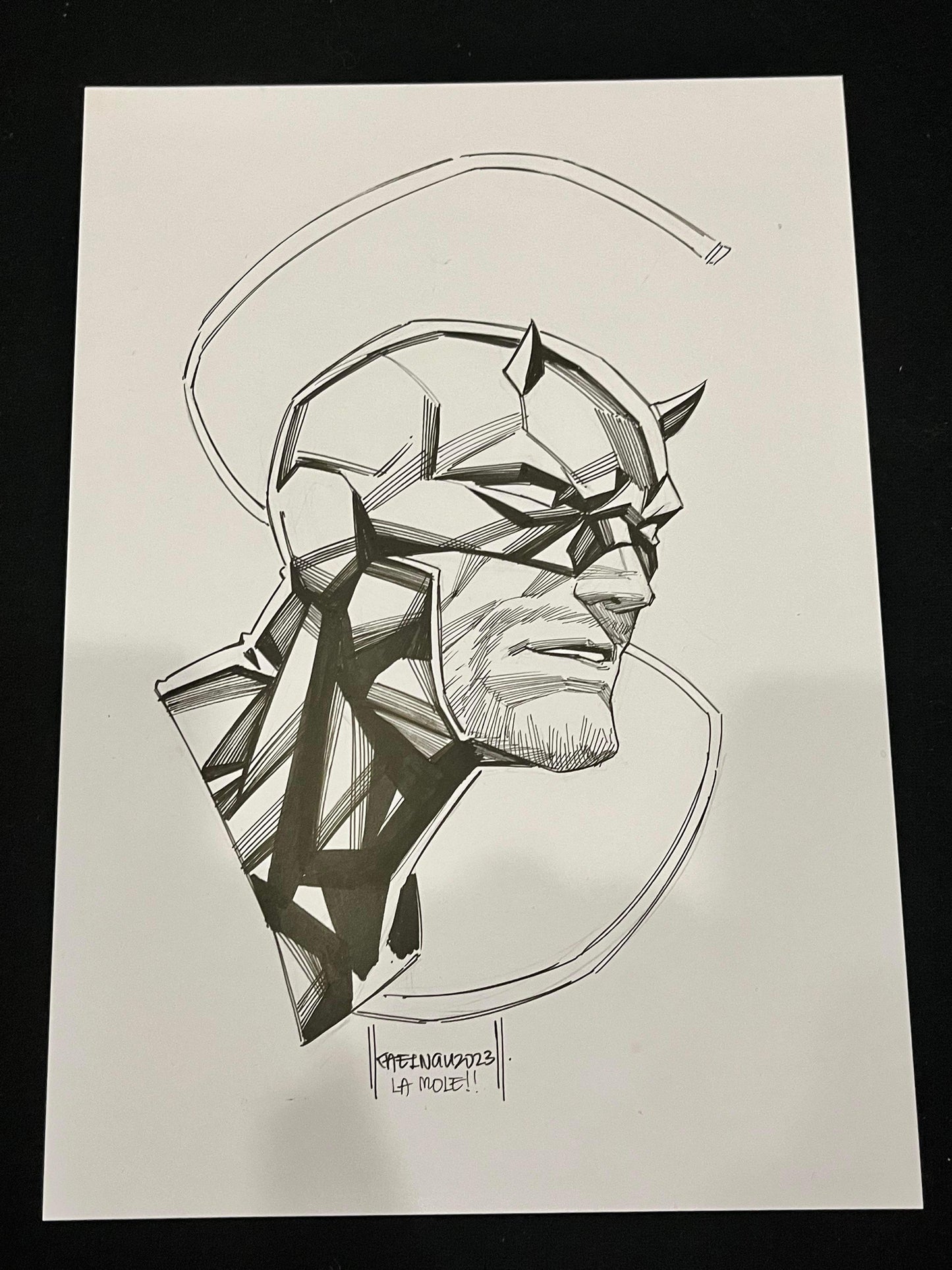 DAREDEVIL HEADSHOT ON A4 PAPER BY KAEL NGU