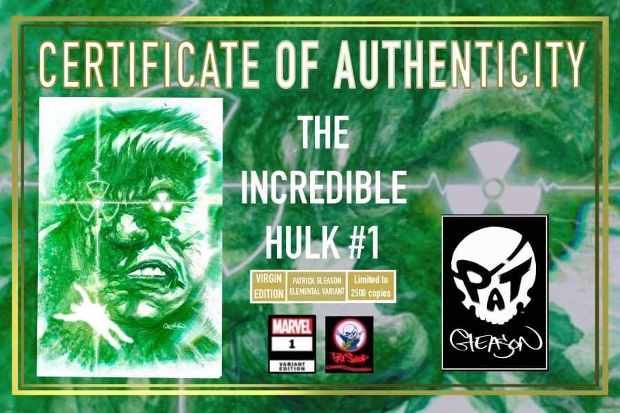 INCREDIBLE HULK #1 GLEASON VIRGIN VARIANT