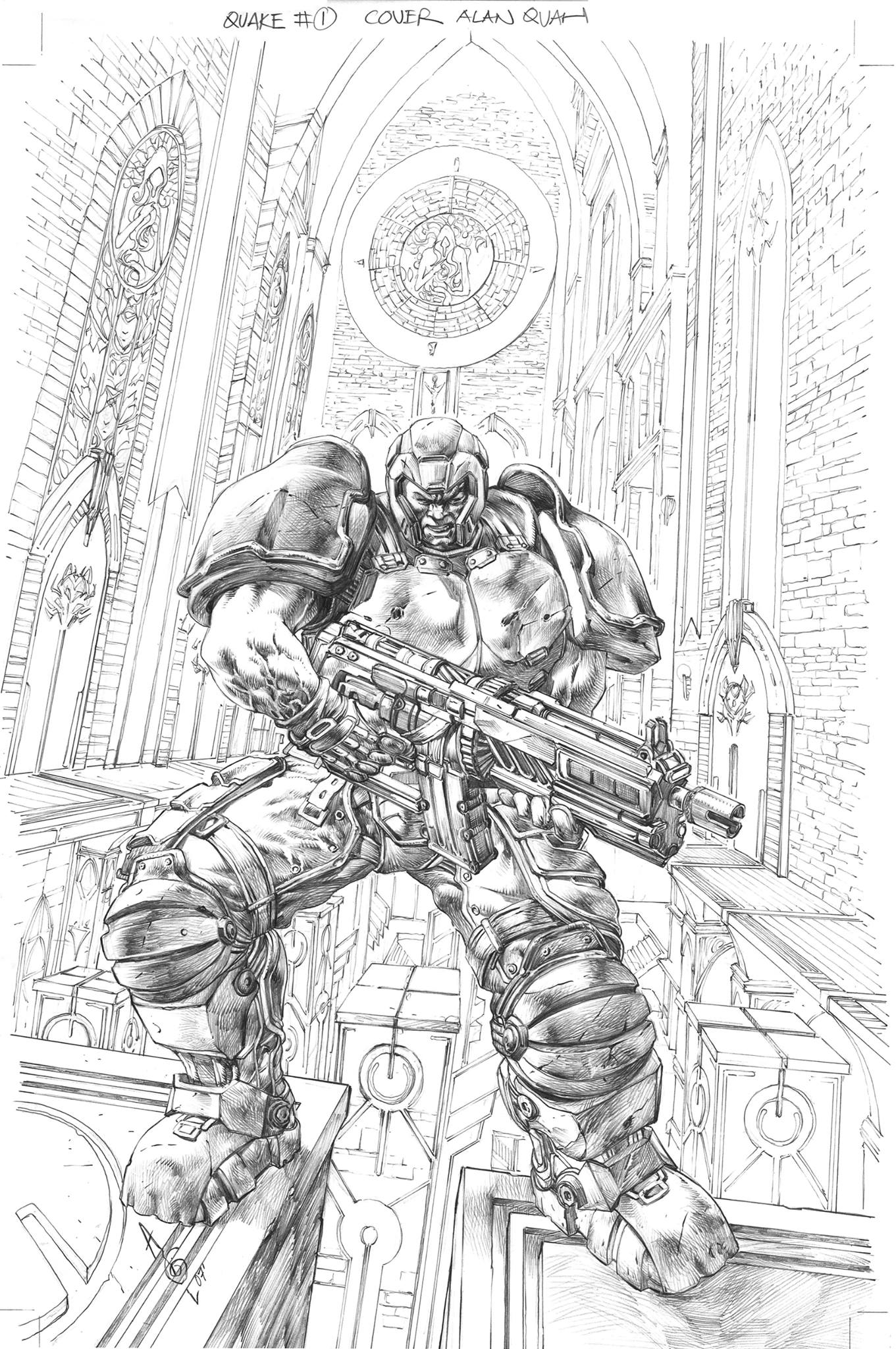 Alan Quah Original Art Quake Champions #1 Cover