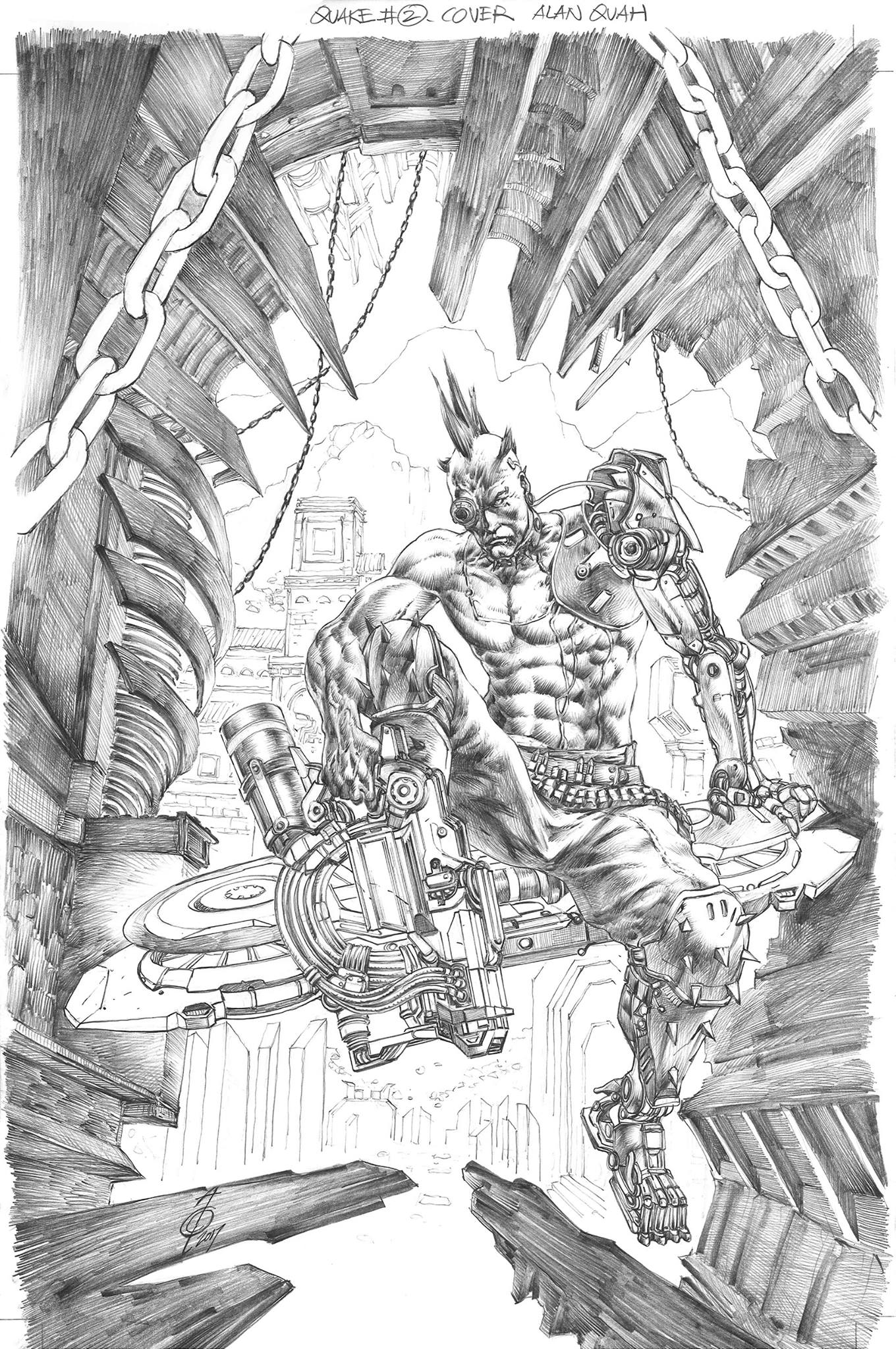 Alan Quah Original Art Quake Champions #2 Cover