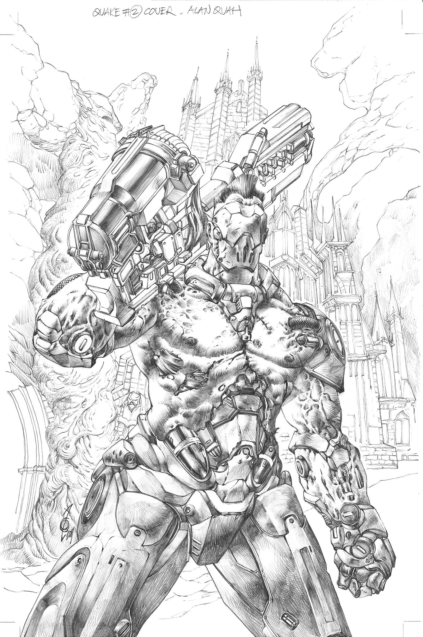 Alan Quah Original Art Quake Champions #3 Cover