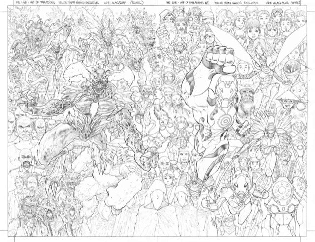 WE LIVE AGE OF PALLADIONS #1 ALAN QUAH ORIGINAL WRAPAROUND COVER ART