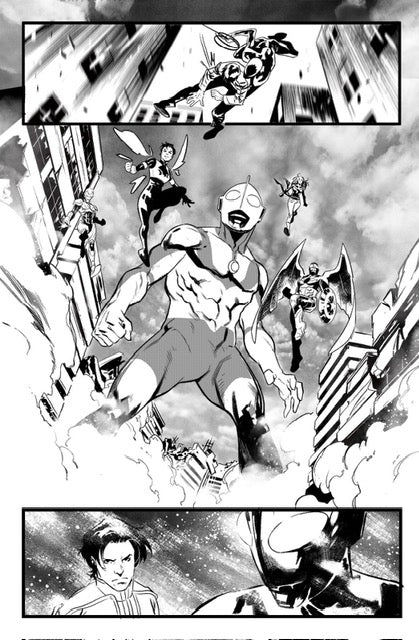 ULTRAMAN X THE AVENGERS  #3  PAGE 15  ORIGNAL ART BY FRANCESCO MANNA