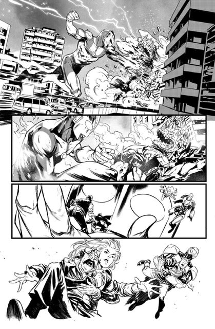 ULTRAMAN X THE AVENGERS  #3  PAGE 5  ORIGNAL ART BY FRANCESCO MANNA