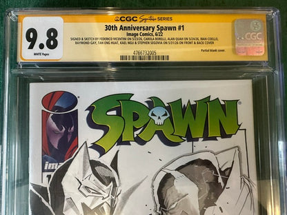 30TH ANNIVERSARY SPAWN #1 SIGNED & REMARKED BY KAEL NGU, RAYMOND GAY, FEDERICO VICENTINI, IBAN COELLO, TAN ENG HUAT, ALAN QUAH, STEPHEN SEGOVIA & CAROLA BORELLI-image-1