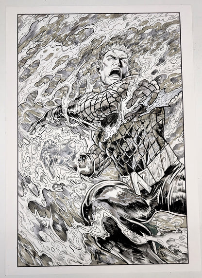 EMPEROR AQUAMAN #21  VINCENZO RICCARDI ORIGINAL COVER ART